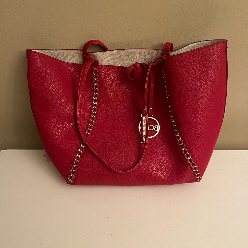 BCBG Red Tote Bag